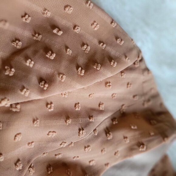 INC Hazel Wood Textured Long-Sleeve Shift V-Neck Dress Tie Back Detail - M - Picture 10 of 11